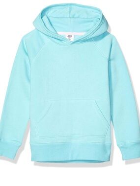 Kids Amazon Essentials Aqua Blue Cozy Hoodie XS 4-5 Pullover Sweatshirt